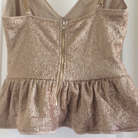 SOLD Peplum sequin gold top - Picture 3 of 8